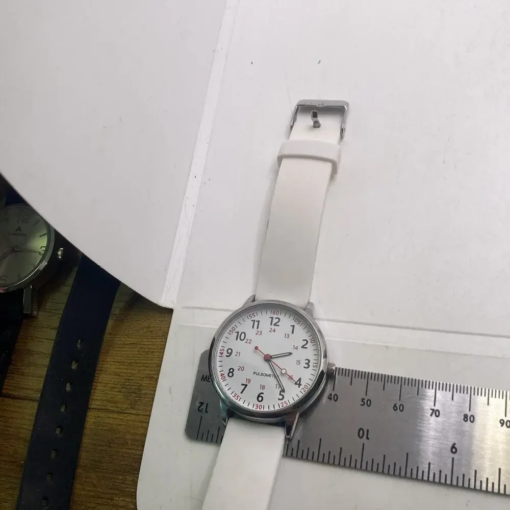 Womens White Rubber Military Time Nurse Watch New Battery